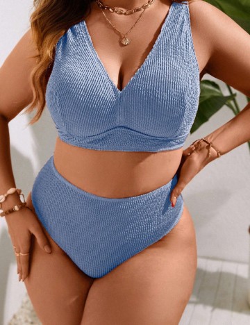 Costum de baie SHEIN CURVE, albastru