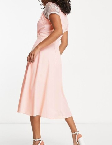 Rochie medie Liquorish, roz pal