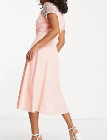 Rochie medie Liquorish, roz pal