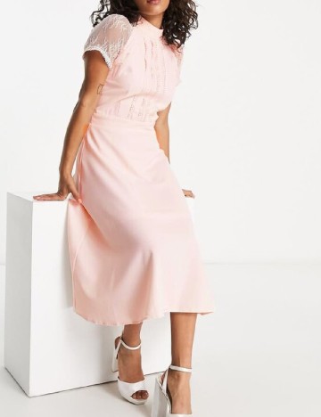 Rochie medie Liquorish, roz pal
