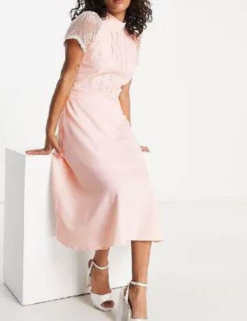 Rochie medie Liquorish, roz pal