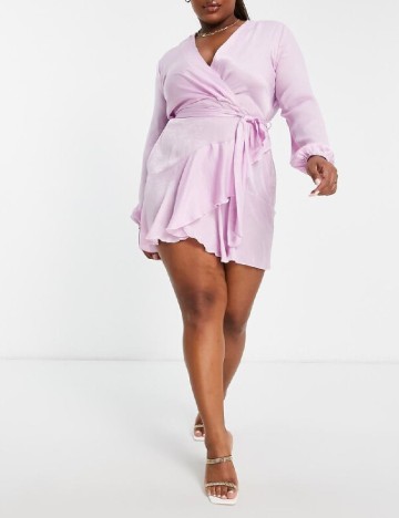 Rochie scurta First Distraction Plus Size, roz