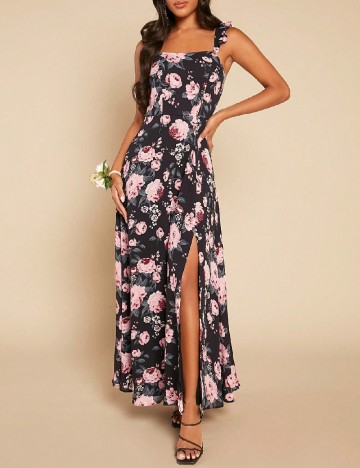 Rochie lunga SHEIN, negru floral
