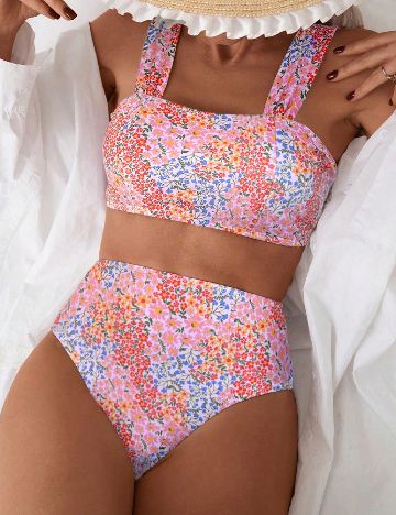 Costum de baie SHEIN, floral print