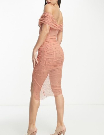 Rochie scurta ASOS, roz pudra