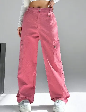 Pantaloni SHEIN, roz Roz