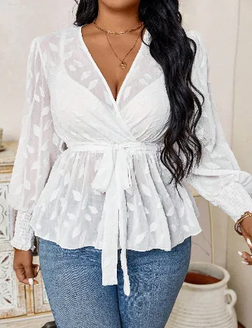 Bluza SHEIN CURVE, alb