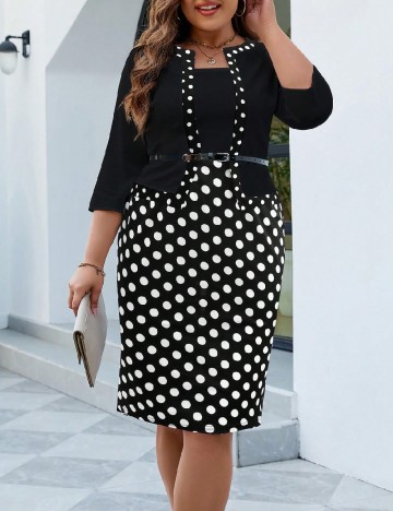 Rochie scurta Homeyee Plus Size, negru