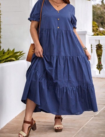 Rochie lunga SHEIN CURVE, bleumarin