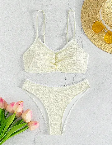 Costum de baie SHEIN, ecru