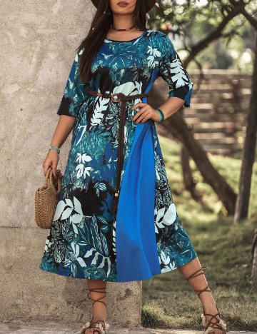 Rochie medie SHEIN CURVE, albastru