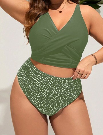 Costum de baie SHEIN, verde