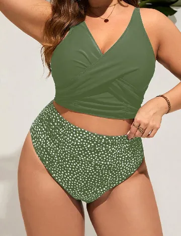 Costum de baie SHEIN CURVE, verde
