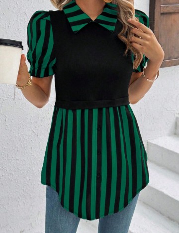 Bluza SHEIN, verde/negru