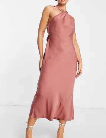 Rochie lunga ASOS, roz pudra
