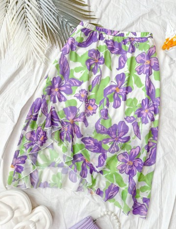 Fusta SHEIN CURVE, floral print