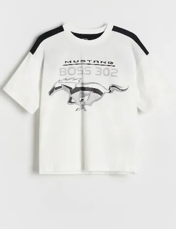 Tricou Reserved, alb Alb