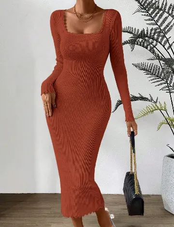 Rochie lunga SHEIN, caramiziu