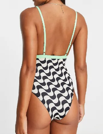Costum de baie Wild Lovers, negru/crem