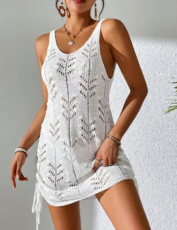 Rochie de plaja SHEIN, alb