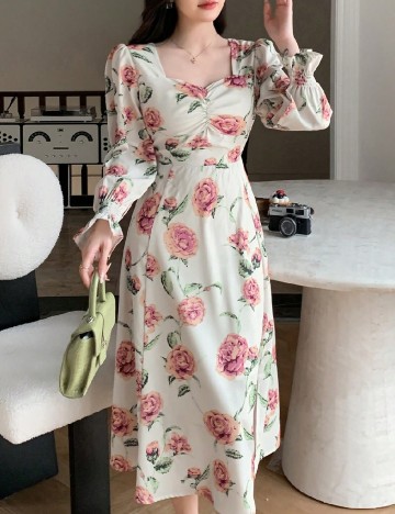 Rochie medie Dazy, floral print