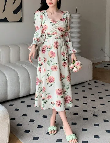 Rochie medie Dazy, floral print