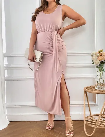 Rochie lunga SHEIN CURVE, roz pudra