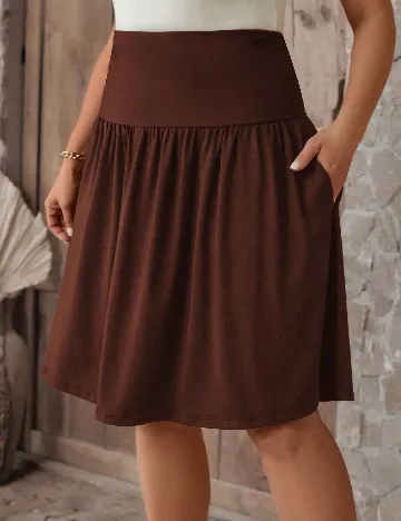 Fusta SHEIN CURVE, maro