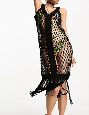 Rochie de plaja Reclaimed Vintage, negru