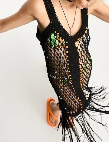 Rochie de plaja Reclaimed Vintage, negru