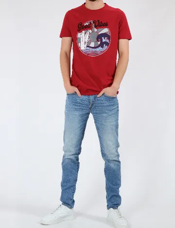 Tricou Milano Bulls, rosu Rosu