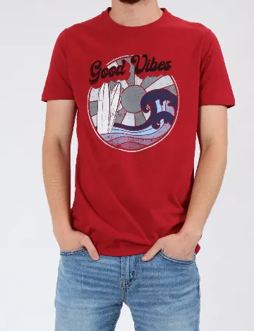 Tricou Milano Bulls, rosu Rosu