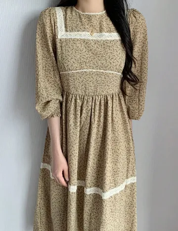 Rochie lunga Dazy, crem