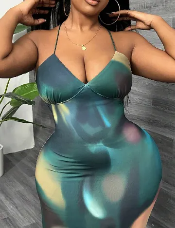 Rochie lunga SHEIN CURVE, mix culori