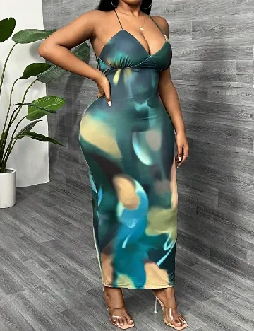 Rochie lunga SHEIN CURVE, mix culori