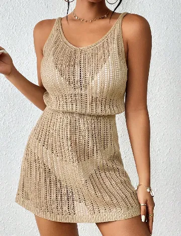 Rochie de plaja SHEIN, crem