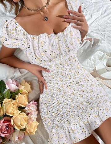 Rochie scurta SHEIN, floral print