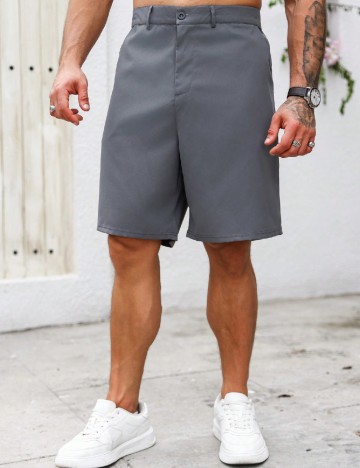 Pantaloni scurti SHEIN Plus Size Men, gri