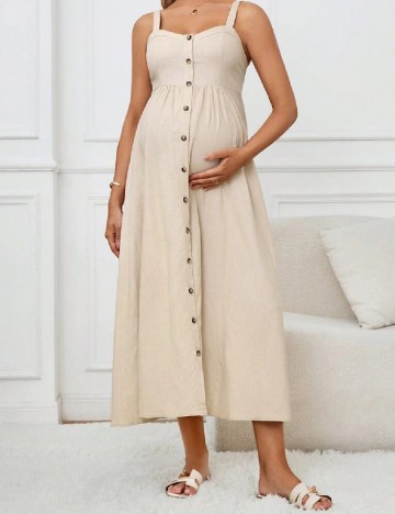 Rochie medie SHEIN Maternity, crem