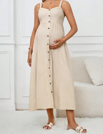 Rochie medie SHEIN Maternity, crem