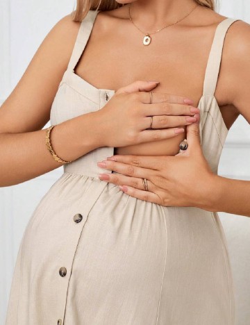 Rochie medie SHEIN Maternity, crem