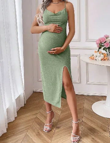 Rochie medie SHEIN Maternity, verde