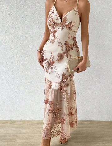Rochie lunga SHEIN, crem