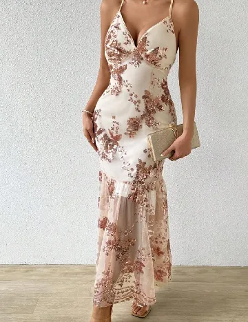 Rochie lunga SHEIN, crem