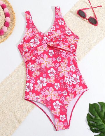 Costum de baie Shein Kids, roz