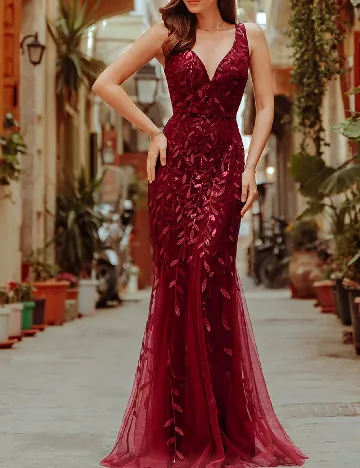 Rochie lunga Ever-Pretty, rosu