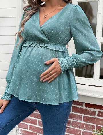 Bluza SHEIN Maternity, verde