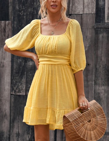 Rochie scurta SHEIN, galben