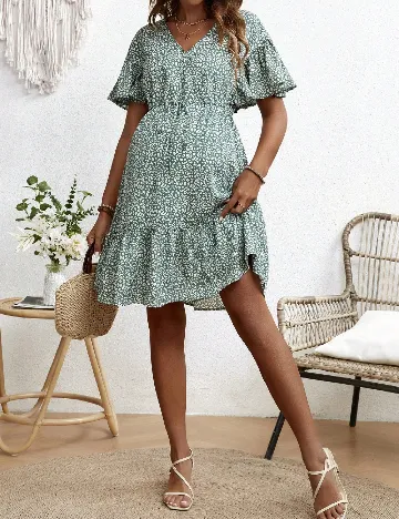 Rochie scurta SHEIN Maternity, verde