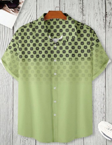 Camasa SHEIN Plus Size Men, verde